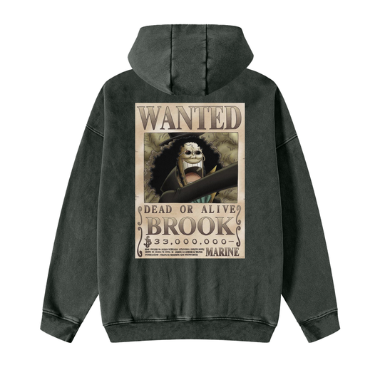 Snow Washed Zip-Through Fleece Hoodie